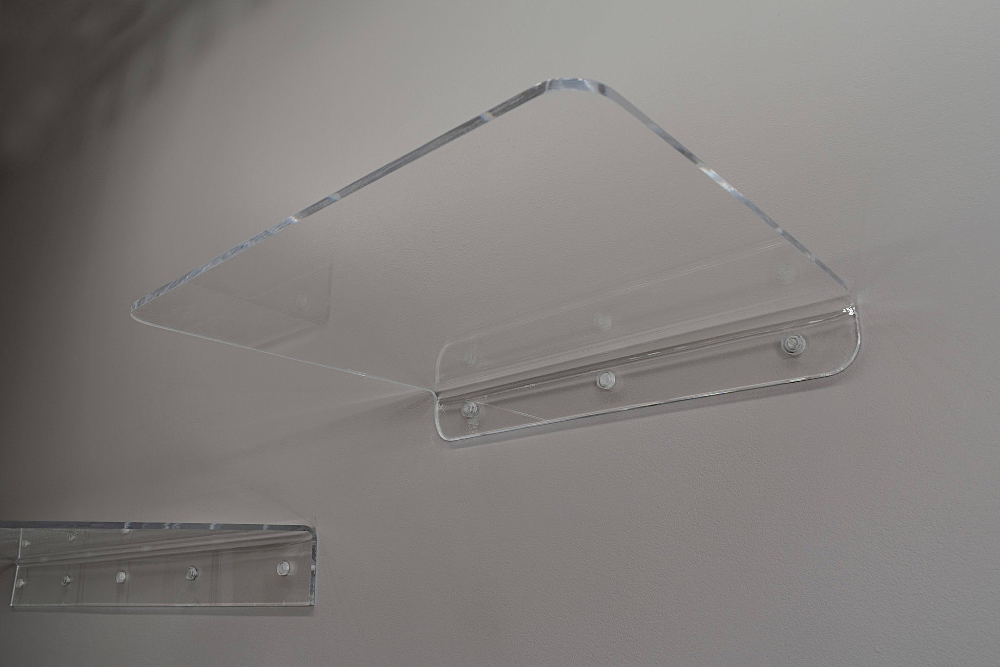 12 long floating clear acrylic wall shelf – Xform3