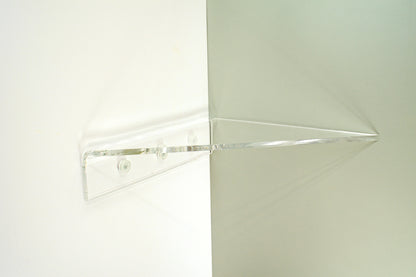 Étagère d'angle flottante triangulaire en acrylique transparent