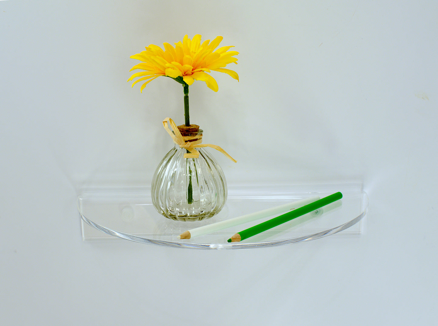 Half-Moon Floating clear acrylic corner shelf