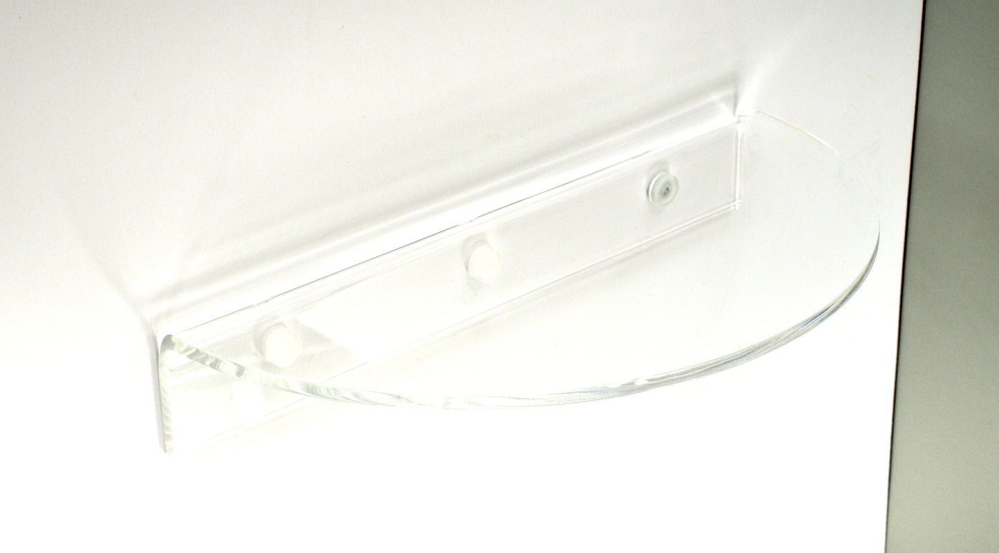 Half-Moon Floating clear acrylic corner shelf