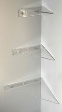 Load image into Gallery viewer, Triangular floating clear acrylic corner shelf